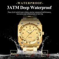 Nouveau 788 or couleur luxe mode montre à Quartz pour hommes affaires en acier inoxydable étanche lumineux Date montre carrée