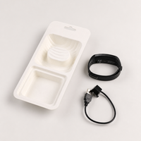 100% Biodegradable Sugarcane Bagasse Molded Pulp Bluetooth Headset Packaging Insert Tray untuk Produk Elektronik