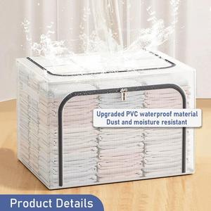 Caja de almacenamiento de tela plegable, organizador de tela de viaje apilable, armario, sala de estar, sistemas de almacenamiento de ropa, organizadores - Product Image 3