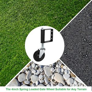 Nhiệm Vụ Nặng Nề Trang Trại Vinyl Cổng Con Lăn Bằng Gỗ Cổng Caster Bánh Xe Mùa Xuân Nạp Kim Loại Ống Đu Hàng Rào Cổng Bánh Xe Cho Vinyl Trang Trại Cổng - Product Image 4