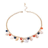Collares de cuentas de aleación estilo bohemio con diseño de conchas, estrellas de mar, cocoteros y vieiras, de la serie Vacaciones en la playa, para joyería.