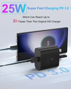<span class=keywords><strong>Chargeur</strong></span> standard britannique pour <span class=keywords><strong>Samsung</strong></span>, <span class=keywords><strong>chargeur</strong></span> rapide, prise USB C, prise de charge USB C type C pour Galaxy S25 S24 S23 S22 - Product Image 4