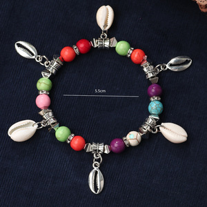 Seashell <b>Bracelet</b> Women's Bohemian Style Multicolor Beads Tibetan Silver Charm Gift Jewelry Yiwu Origin - Product Image 4