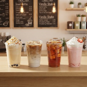 Gobelets en plastique personnalisés de 32 oz avec couvercles et pailles, en forme de U, pour boissons glacées - Product Image 4