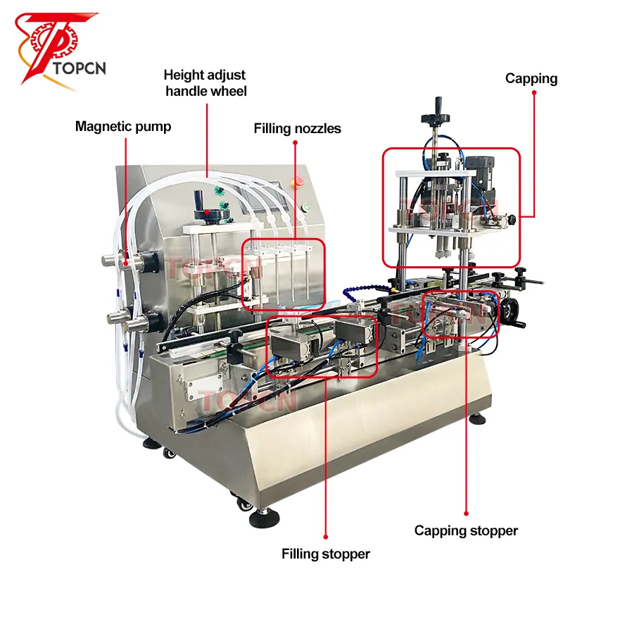 Fabrieksprijs Fles Peristaltische Magnetische Pomp Bottelen Water Vullen Capping Machine Automatische Vloeistof Vullen Sluitmachine