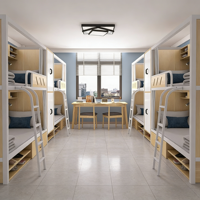 Lits superposés en bois pour appartement, lit capsule bas, mobilier pour auberge de jeunesse et hôtel, lit superposé en acier et bois, approvisionnement direct usine