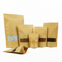 Sachet Doypack de qualité alimentaire en papier Kraft thermoscellable avec fenêtre pour l'emballage de snacks, de café et de nourriture pour animaux de compagnie