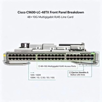 Tarjeta de Línea Multigigabit de Cobre RJ45 de 48 Puertos para Cisco Catalyst Serie 9600, C9600-LC-48TX, Admite hasta 8 Unidades Apilables