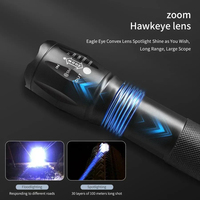 Lampe de poche multifonction Portable Rechargeable torche quatre couleurs lumière d'urgence extérieure pour la pêche Camping chasse photographie