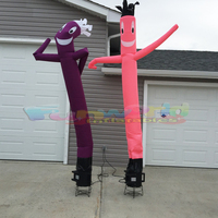 Danseur gonflable violet pour événements extérieurs, fête, lavage de voiture, avec bras oscillant