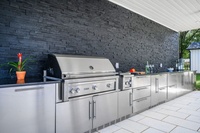 Armoires de cuisine en acier inoxydable, anti-eau, anti-rouille, pour barbecue, pour l'extérieur, sur mesure