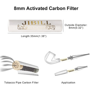 Woody Scent Ceramic Filter Cartridges 9mm Tenon Activated Carbon Strong Adsorption Paper For Smoking Pipes - Product Image 4