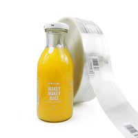 Étiquette Adhésive Personnalisée en Vinyle Transparent Blanc, Écologique, pour Logo, Code-Barres, Bocal ou Bouteille de Verre pour Jus de Fruit ou Boisson