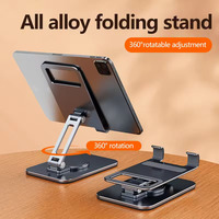 Support de téléphone portable et tablette pliable et réglable en aluminium pour bureau