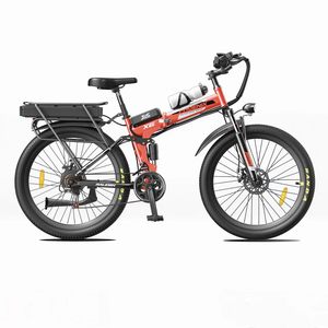 Bicicleta Eléctrica Plegable de Montaña para Adultos, 26 Pulgadas, 21 Velocidades, Batería de Litio de 48 V, Motor en el Buje Trasero, Bicicleta para Desplazamientos - Product Image 1