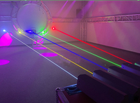 Equipo de iluminación de escenario Color blanco 10W Punto de referencia Láser móvil Impermeable para construir DJ al aire libre
