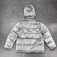 Vestes d'hiver en duvet de canard pour hommes, logo brodé personnalisé, fermeture éclair, vente en gros