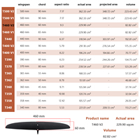 Aile arrière en carbone AXIS pour hydrofoil, 460/60, pour une maniabilité rapide et stable, stabilisateur arrière pour maniabilité de virage rapide, compatible Pump Foil / Downwind
