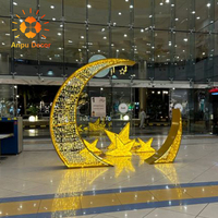 Lumière extérieure moderne de 2m en forme de croissant de lune pour les décorations du centre commercial du Ramadan Éclairage de vacances élégant