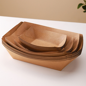 Bán buôn Takeaway thức ăn nhanh hộp đóng gói gà rán thức ăn nhanh bao bì container kraft giấy thực phẩm thuyền khay với biểu tượng tùy chỉnh - Product Image 6