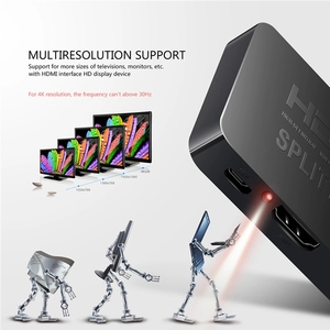 ตัวแยกสัญญาณ HDMI 4K,ตัวแยกสัญญาณวิดีโอ Full HD 1080P ตัวสลับสัญญาณ HDMI 1X2ตัวแยก1ใน2ออกจอแสดงผลคู่สำหรับ HDTV DVD สำหรับ <span class=keywords><strong>PS3</strong></span> Xbox - Product Image 4