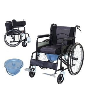 High Quality Multifunctional Manual Folding Steel Wheelchair with Bedpan <strong>Commode</strong> <strong>Portable</strong> for Hospitals - Product Image 4