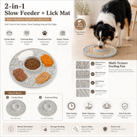 Tapis à lécher en silicone 3D NicePets Ocean Relief pour l'alimentation lente |   Anti-étouffement Anti-renversement |   Bol à Manger Lentement pour Chien et Chat, 2 Tailles
