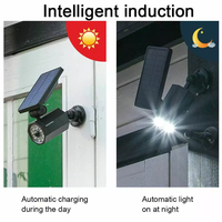 Projecteur solaire extérieur de 25 pieds avec 8 ampoules LED à détecteur de mouvement pour jardin, terrasse, cour, garage, bac à énergie solaire