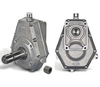 Gearbox Pompa Hidrolik Penggerak PTO KM6001-6A dengan Flensa SAE dan Poros Spline