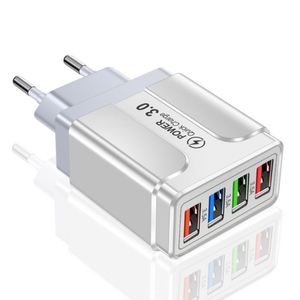 Chargeur de téléphone portable lumineux 5V3.1A à 4 ports, chargeur rapide de voyage pour iPhone et Android, compatible avec les montres intelligentes - Product Image 3