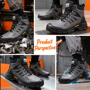 أحذية عمل صناعية عالية الجودة للجنسين، جزء علوي من الجلد الطبيعي، مقدمة فولاذية، نعل داخلي من البولي يوريثين، نعل خارجي واقي لجميع المواسم - Product Image 5
