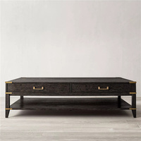 Table basse de style antique, couleur naturelle, bois massif, table à thé, table basse en bois vintage