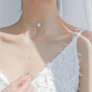 Forest Themed Seashell Daisy Pull Out Necklace Stainless Steel Flower Pendant Gift Jewelry Made In Korea - Product Image 4
