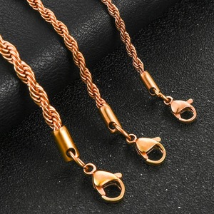 Chaînes torsadées en acier inoxydable Sunling pour hommes et femmes, collier ras-du-cou plaqué or rose, bijoux de haute qualité, cadeaux - Product Image 1