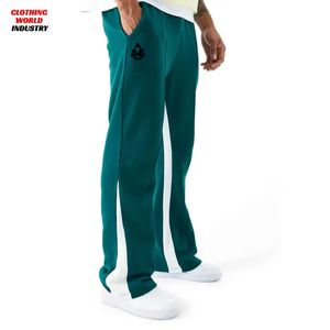 Track Pants Men's Oversized <b>Trousers</b> Custom 400Gsm 100% Cotton Baggy Wide leg Sweatpants for Streetwear Manufacturer Men's Pants - Product Image 1