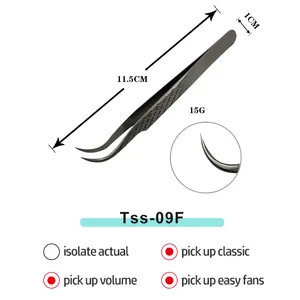 Professional Eyelashes Extension Tool Customized LOGO Anti-skid Easy To Pick Fiber Tip Eyelashes Extension Tweezer