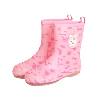 Bottes de pluie pour enfants avec motifs de dessins animés, en tissu coton, bottes d'eau pour étudiants, semelle antidérapante, chaussures en caoutchouc résistantes à l'eau - Product Image 5