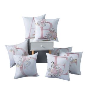 Pink Letters Sofa <b>Pillow</b> Cases Nordic Style Throw Pillowcase Peach Skin Fabric Cushion <b>Cover</b> Home - Product Image 5