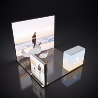 Boîte à lumière SEG portable argentée de 120 mm pour stand d'exposition, impression personnalisée sans outil, installation facile