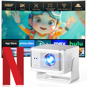 Projecteur 1080P HY350 avec évitement d'obstacles automatique, 900 ANSI, 2 Go, 16 Go, WiFi 6, BT5.4, Android 14, portable pour la maison - Product Image 1