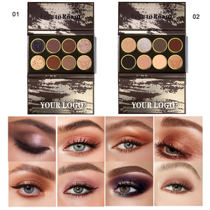 Paleta de Sombras de Ojos Personalizada con Etiqueta Privada, Diseño de Mariposa y Lobo en Relieve, 8 Tonos, Resistente al Agua, Alta Pigmentación, Acabado Múltiple Cálido y Frío - Product Image 1