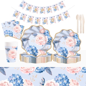 DAMAI - Vajilla Desechable para Fiestas, Platos y Servilletas de Papel para Despedida de Soltera, Platos, Vasos y Cubiertos para Fiestas de Té - Product Image 2