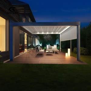 Auvents de fermeture de rideaux électriques <span class=keywords><strong>Toit</strong></span> rétractable PVC <span class=keywords><strong>Pergola</strong></span> Jardin Pavillon extérieur motorisé - Product Image 3