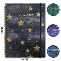 Carnet de planification spirale Deep Blue Sky 2026-2027 avec agenda pour le suivi des objectifs, papeterie de bureau et usage scolaire