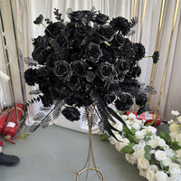 IFG 2025 Nouvelle conception Boule de fleurs artificielles noires de 50 cm Centre de table pour décoration de table de mariage