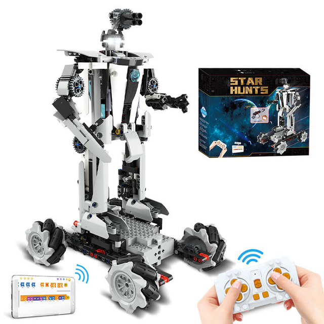 4 in 1 Transformer RC Robot Stunt Car STEM Assembly Toys Electric Remote Control Car Building Block Sets Toy DIY 3D Puzzle Toy