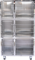 Nouveau transporteur de luxe pour chats en acier inoxydable 304, cage de transport pour chats en acier inoxydable, équipement de clinique vétérinaire EUR PET