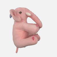 Porte-clés en peluche douce personnalisés en forme d'éléphant rose de bonne qualité, vente en gros