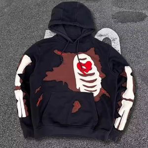 Sweat-shirt d'hiver personnalisé en gros, impression numérique du logo, taille XL, sans cordon, impression en relief, 400GSM 500GSM, polaire respirant - Product Image 5