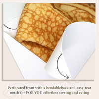 B705 grandes boîtes d'emballage en crêpe française perforées blanches papier d'emballage jetable résistant aux aliments boîte à crêpes à emporter